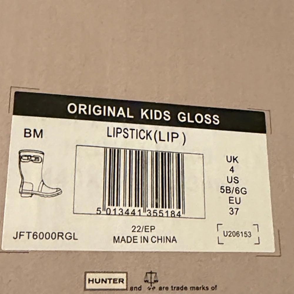 EUC - Hunter Hot Pink High Calf Rain Boots - Girls Size 6  - with box